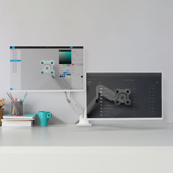 Кронштейн для мониторов Onkron G200 белый 13"-32" макс.18кг настольный поворот и наклон верт.перемещ.