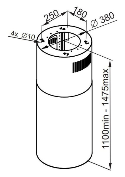 Вытяжка каминная Maunfeld Lee Isla 39 нержавеющая сталь управление: кнопочное (1 мотор)