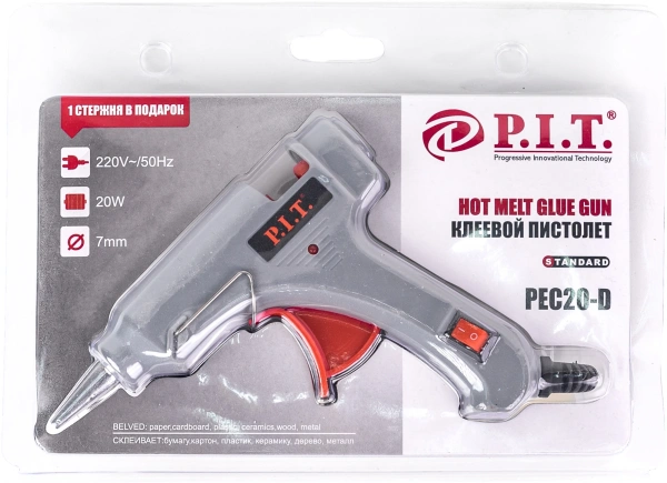 Клеевой пистолет P.I.T. PEC20-D 20Вт 11гр/мин стерж.:7мм