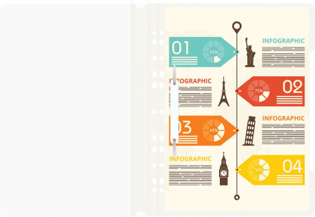 Папка-скоросшиватель Бюрократ PS-P20WH A4 прозрач.верх.лист боков.перф. пластик белый