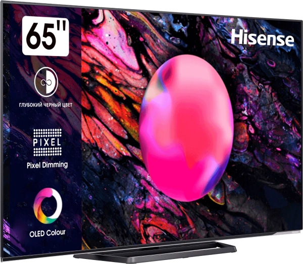 Телевизор OLED Hisense 65" 65A85K Smart черный/4K Ultra HD/DVB-T/120Hz/DVB-T2/DVB-C/DVB-S/DVB-S2/USB
