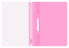 Папка-скоросшиватель Бюрократ Double Neon -PSLDNE/PINK A4 прозрач.верх.лист пластик розовый 0.14/0.18