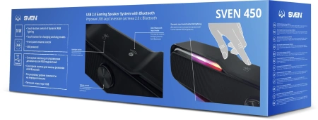 Саундбар Sven 450 2.0 черный 10Вт BT