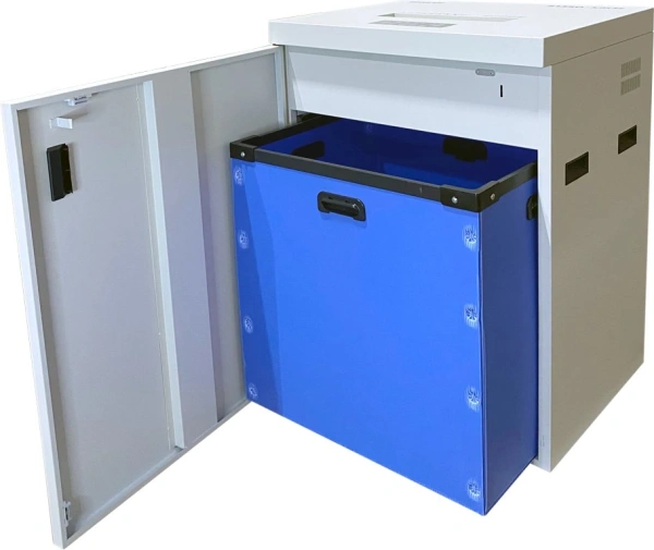 Шредер Office Kit S1350 1,9х15 белый (секр.P-5)/фрагменты/30лист./135лтр./скобы/пл.карты/CD