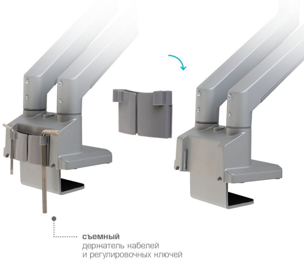 Кронштейн для мониторов Arm Media LCD-T36 серебристый 15"-34" макс.9кг настольный поворот и наклон в