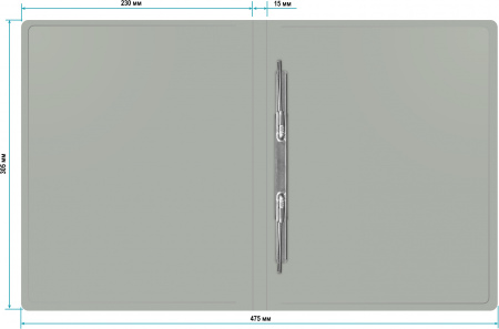 Папка метал.пруж.скоросш. Бюрократ -PZ05PGREY A4 пластик 0.5мм торц.наклейка серый