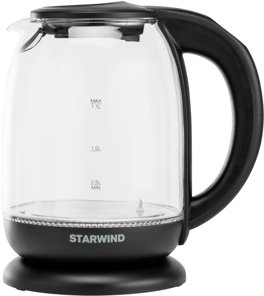 Чайник электрический Starwind SKS4517 1.7л. 2200Вт черный (корпус: стекло)