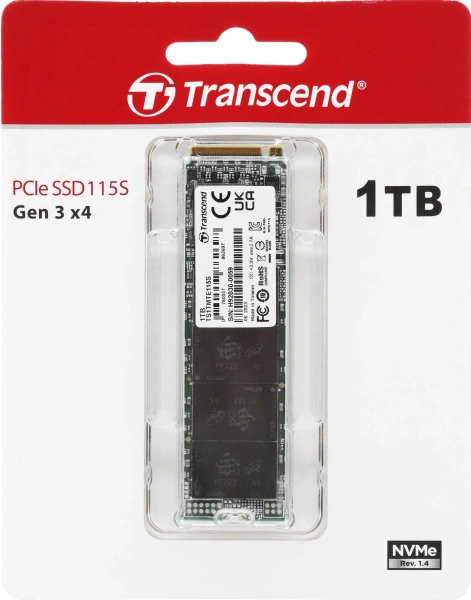 Накопитель SSD Transcend PCIe 3.0 x4 1TB TS1TMTE115S 115S M.2 2280 0.2 DWPD
