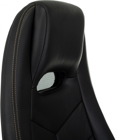 Кресло руководителя Бюрократ _Zen черный кожа крестов. алюминий