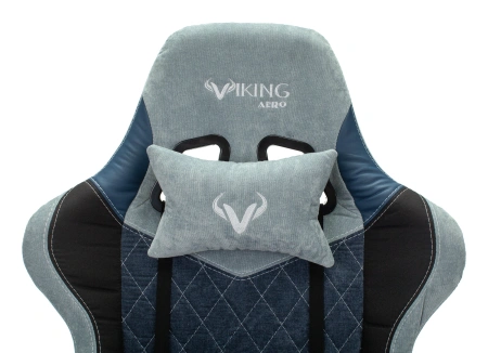 Кресло игровое Zombie VIKING 7 KNIGHT Fabric голубой текстиль/эко.кожа с подголов. крестов. металл