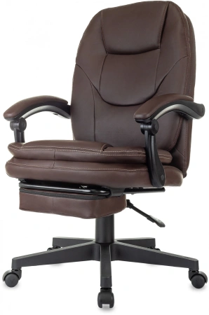 Кресло руководителя Бюрократ CH-868N-BF коричневый эко.кожа крестов. пластик подст.для ног