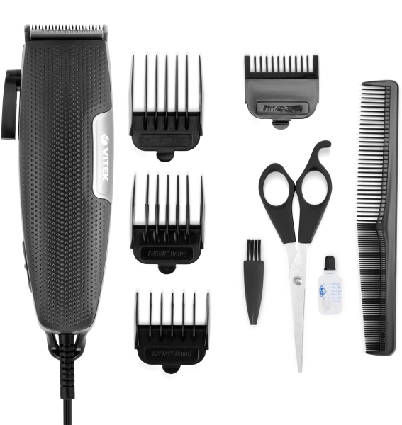 Машинка для стрижки Vitek VT-2520 черный (насадок в компл:4шт)