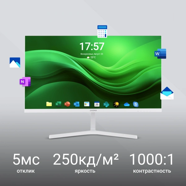 Монитор Digma 23.5" 24P502F IPS FHD чер 5ms HDMI DP M/M 300cd