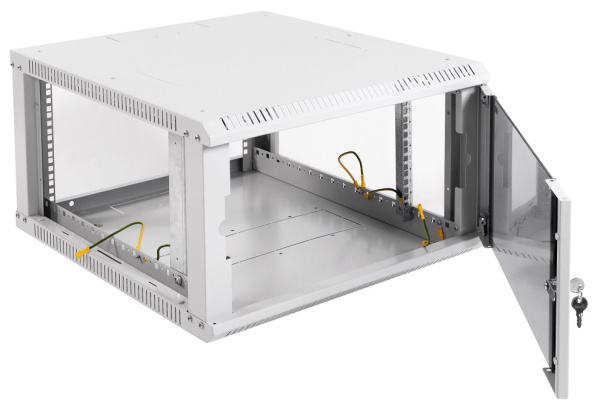Шкаф коммутационный ЦМО ШРН-ЭКОНОМ (ШРН-Э-6.500) настенный 6U 600x520мм пер.дв.стекл 75кг серый 470мм 14.94кг 345мм