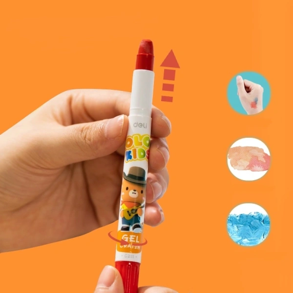 Гелевые мелки Deli EC211-24 круглые 24цв. картон.кор./европод.