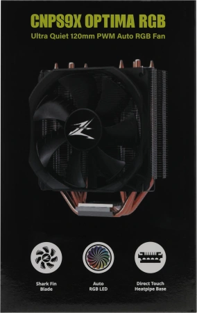 Устройство охлаждения(кулер) Zalman CNPS9X Optima RGB Soc-AM4/1151/1200 4-pin 16-26dB Al+Cu 180W 594gr LED Ret