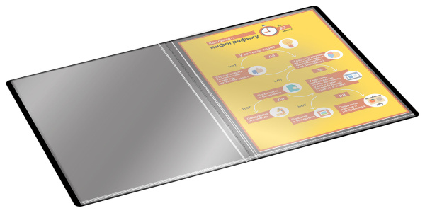 Папка с 40 прозр.вклад. Buro -ECB40BLACK A4 пластик 0.5мм черный