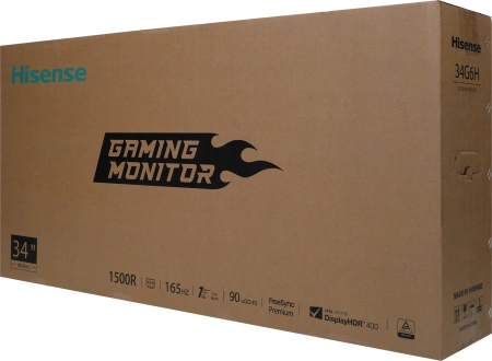 Монитор Hisense 34" 34G6H VA WQ чер 1ms HDMI DP HAS Piv 165Hz 400cd Ex Cur