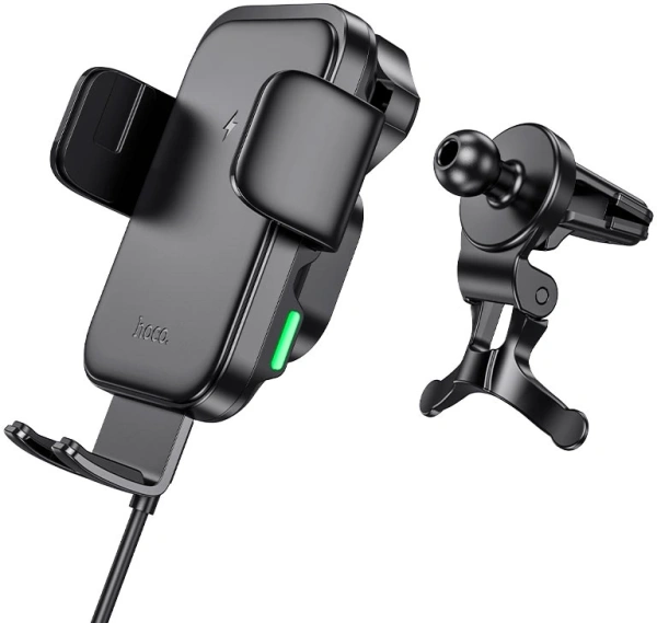 Держатель Hoco HW10 беспров.з/у. черный для для смартфонов 4.5-7" (JENNY THREE-AXIS FAST CHAR)