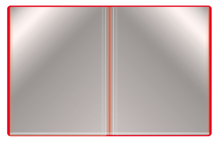 Папка с 40 прозр.вклад. Бюрократ -BPV40RED A4 пластик 0.65мм торц.карм с бум. встав красный