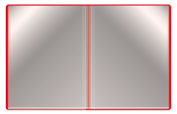 Папка с 40 прозр.вклад. Бюрократ -BPV40RED A4 пластик 0.65мм торц.карм с бум. встав красный