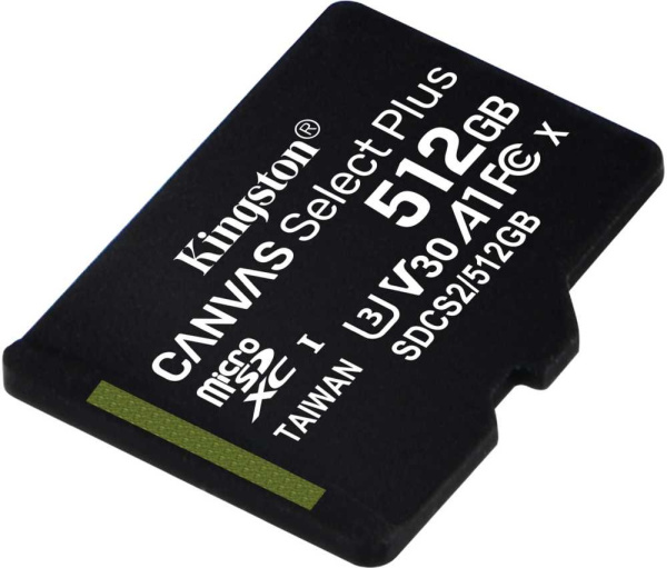 Флеш карта microSDXC 512Gb Kingston SDCS2/512GBSP Canvas Select Plus w/o adapter