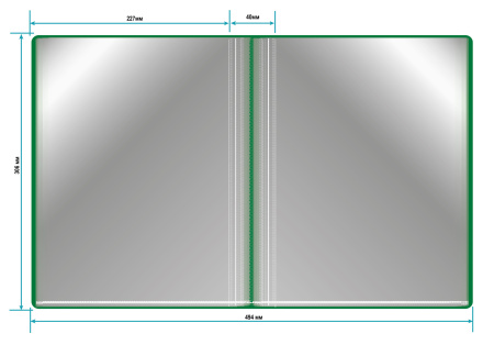 Папка с 100 прозр.вклад. Бюрократ -BPVN100GRN A4 пластик 0.8мм торц.карм с бум. встав зеленый