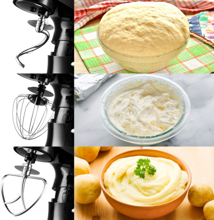 Миксер планетарный Kitfort КТ-3061 1000Вт черный/серебристый