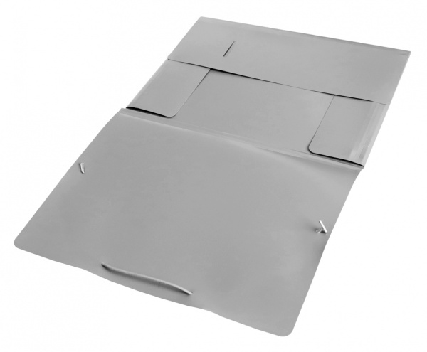 Папка на резинке Бюрократ -PR05GREY A4 пластик кор.30мм 0.5мм серый