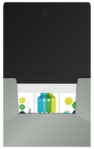 Папка-короб на резинке Silwerhof Perlen 255121-77 пластик 0.8мм A4 серебристый металлик