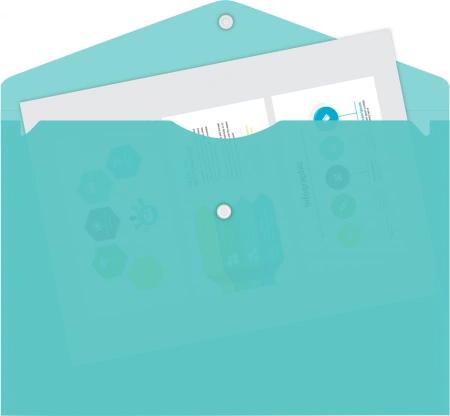 Конверт на кнопке Бюрократ Pastel -PKPAST/GRN A4 пластик 0.18мм мятный