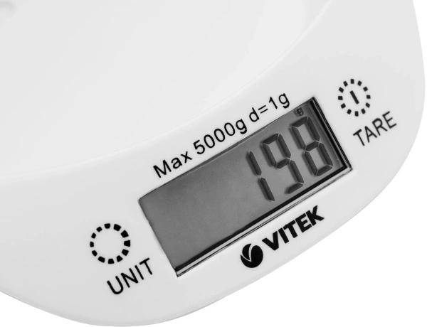 Весы кухонные электронные Vitek VT-2400 макс.вес:5кг белый/зеленый