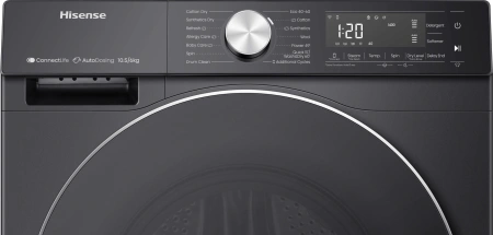 Стиральная машина Hisense WD5S1045BB пан.англ. класс: A загр.фронтальная макс.:10.5кг (с сушкой) черный инвертер