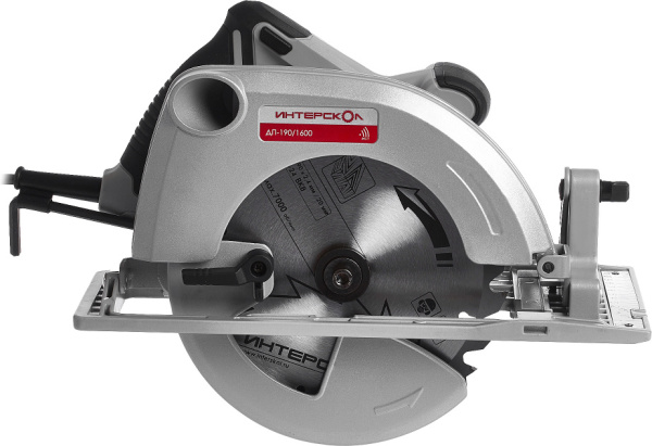 Циркулярная пила (дисковая) Интерскол ДП-190/1600 1600Вт (ручная) D диска.:190мм (552.2.1.70)