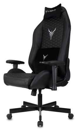 Кресло игровое Knight Neon черный соты эко.кожа с подголов. крестов. металл