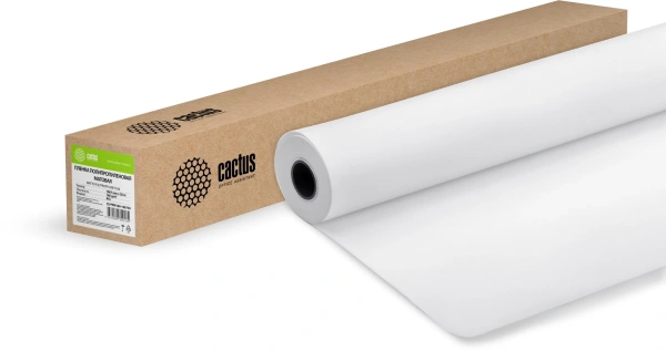 Пленка Cactus CS-PPM160-106750 42"(A0+) 1067мм-50м/160г/м2/белый матовое для струйной печати втулка:50.8мм (2")