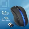 Мышь Оклик 615MW черный/синий оптическая (1200dpi) беспроводная USB для ноутбука (3but)