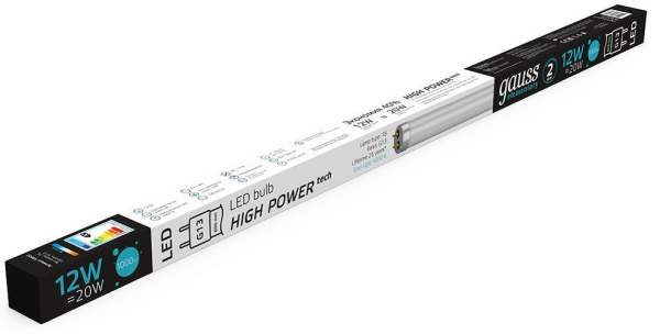 Лампа светодиодная Gauss Elementary 93022 12Вт цок.:G13 трубка 180B 4000K св.свеч.бел.нейт. (упак.:1шт)