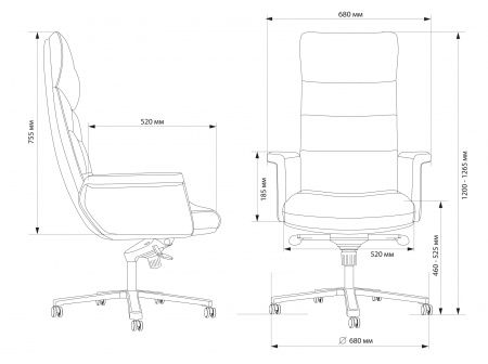 Кресло руководителя Cactus CS-LBK-AMSTERDAM кожа крестов. алюминий
