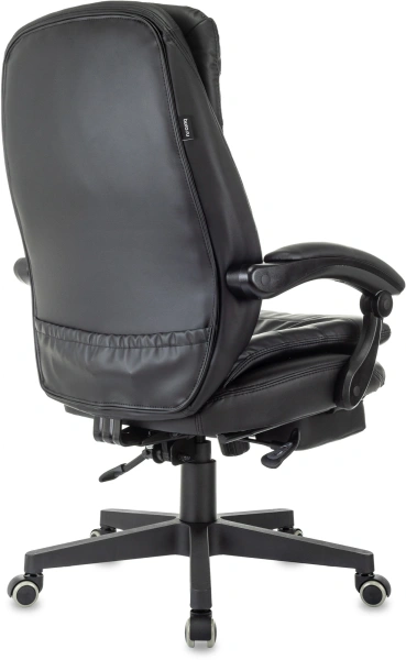 Кресло руководителя Бюрократ T-9950MSG-F черный эко.кожа крестов. пластик подст.для ног