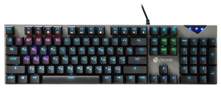 Клавиатура Оклик 935G RAGNAR механическая черный USB Multimedia for gamer LED (подставка для запястий)