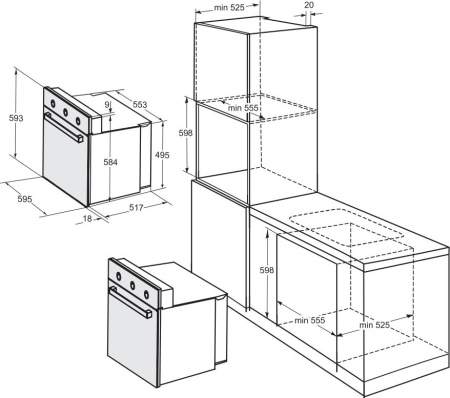 Духовой шкаф Электрический Darina BO 1700 At антрацит/стекло черное