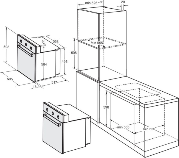 Духовой шкаф Электрический Darina BO 1700 W белый