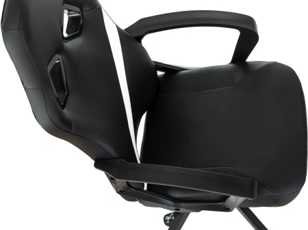 Кресло игровое Zombie 300 черный/белый эко.кожа крестов. пластик