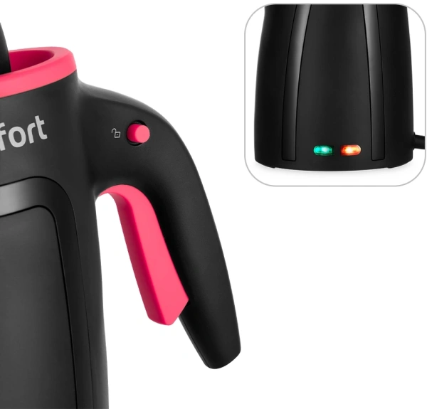 Пароочиститель ручной Kitfort КТ-9170-1 1050Вт черный/малиновый