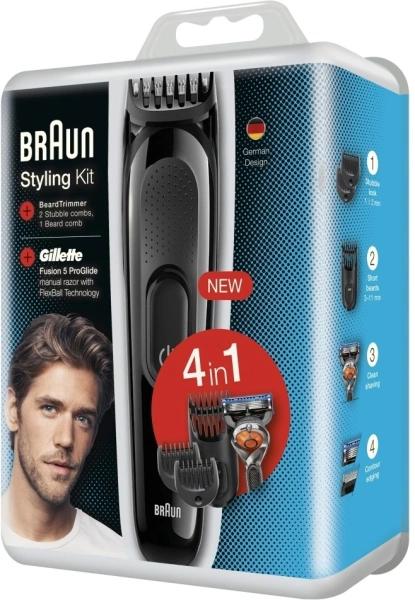 Триммер Braun SK3000 черный (насадок в компл:3шт)