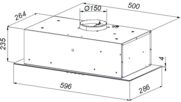 Вытяжка встраиваемая Weissgauff Aura 900 черный управление: кнопочное (1 мотор)