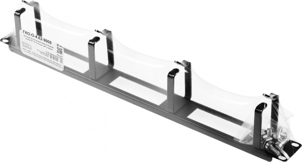 Кабельный органайзер Горизонтальный ЦМО ГКО-О-4.62-9005 односторонний кольца 1U шир.:19" глуб.:85мм