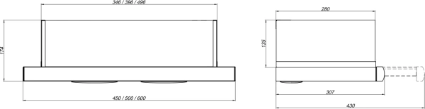 Вытяжка встраиваемая Elikor Интегра 60П-400-В2Л УХЛ 4.2 топленое молоко управление: кулисные переключатели (1 мотор)