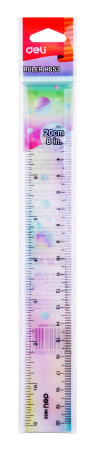 Линейка Deli EH653 пластик дл.20см ассорти